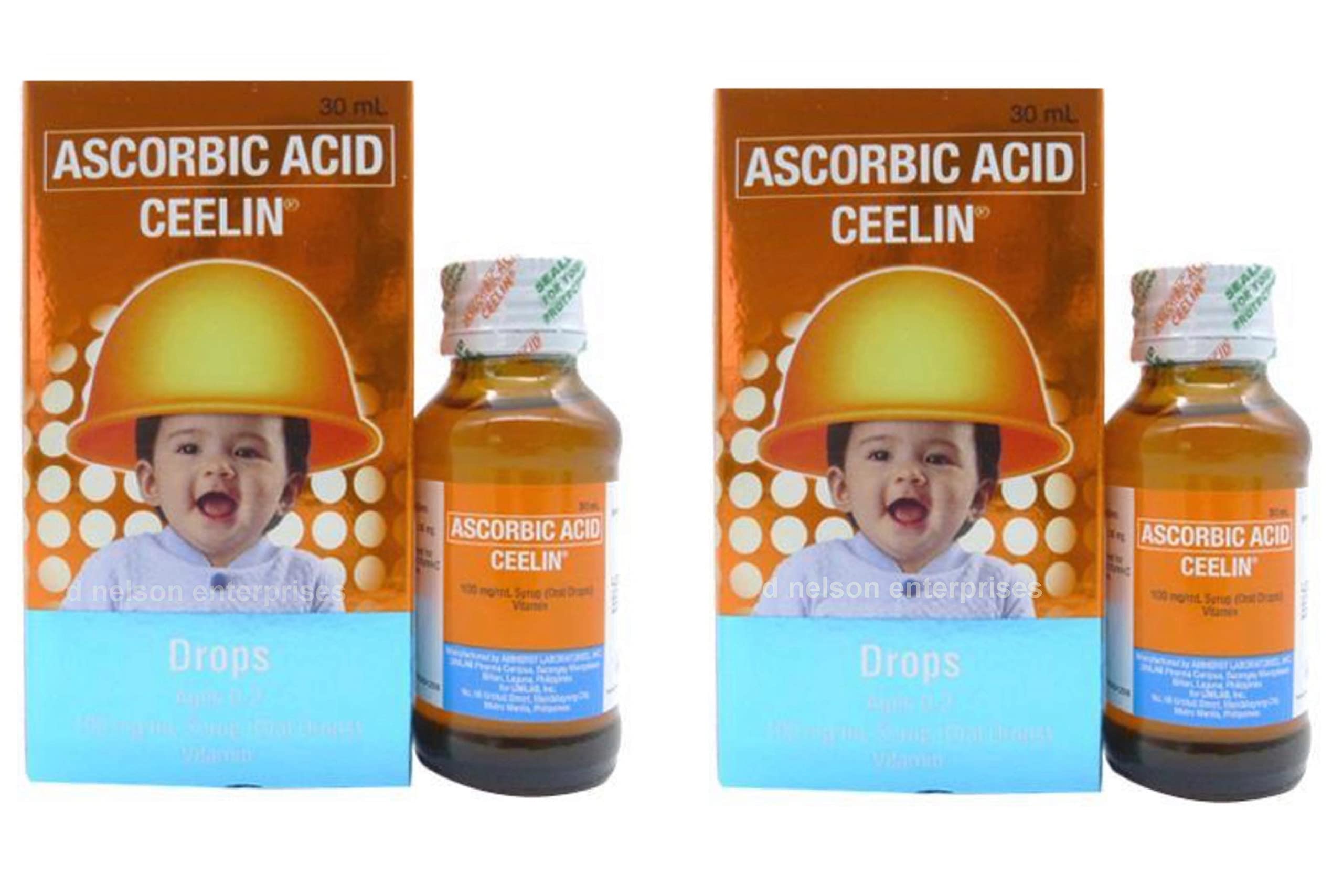 2 Boxes Ceelin Ascorbic Acid Drops 30ML for Ages 0-2