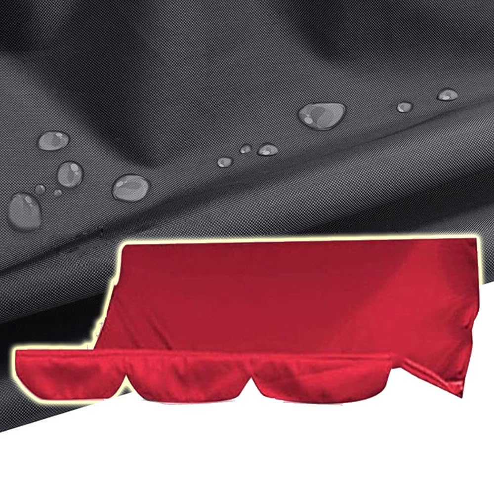 ZYXQQJ 2/3 Seater Patio Swing Cover Outdoor Swings Seat Cover 210D Oxford Cloth Hammock Chair Bench Replacement Cover 51x18in 59x20in(Red,130x45x8cm/51x18x3in)