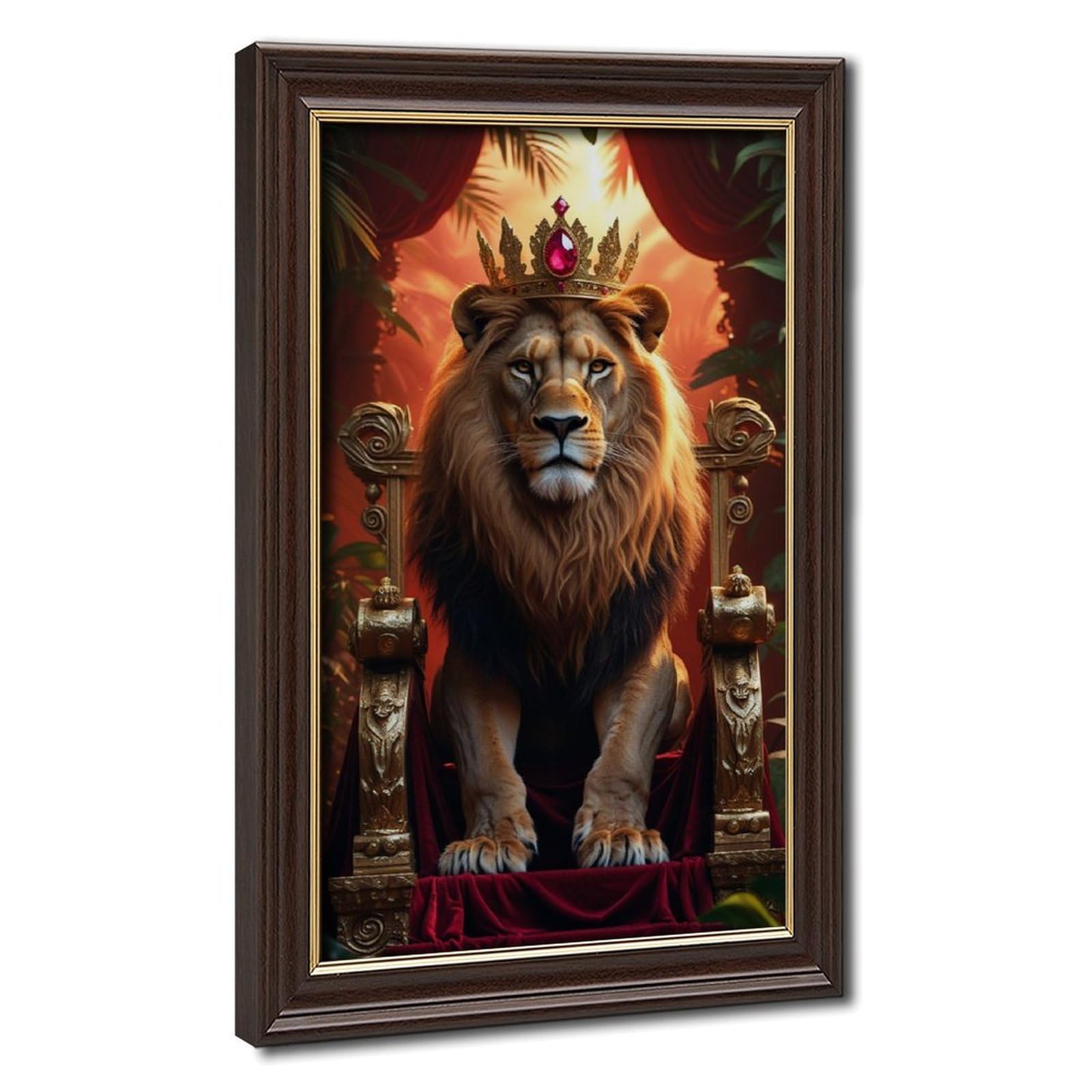 Bareronor The Lion Is on The Throne Canvas Poster Bedroom Decor Landscape Office Room Decor Gift 24" L X 36" W