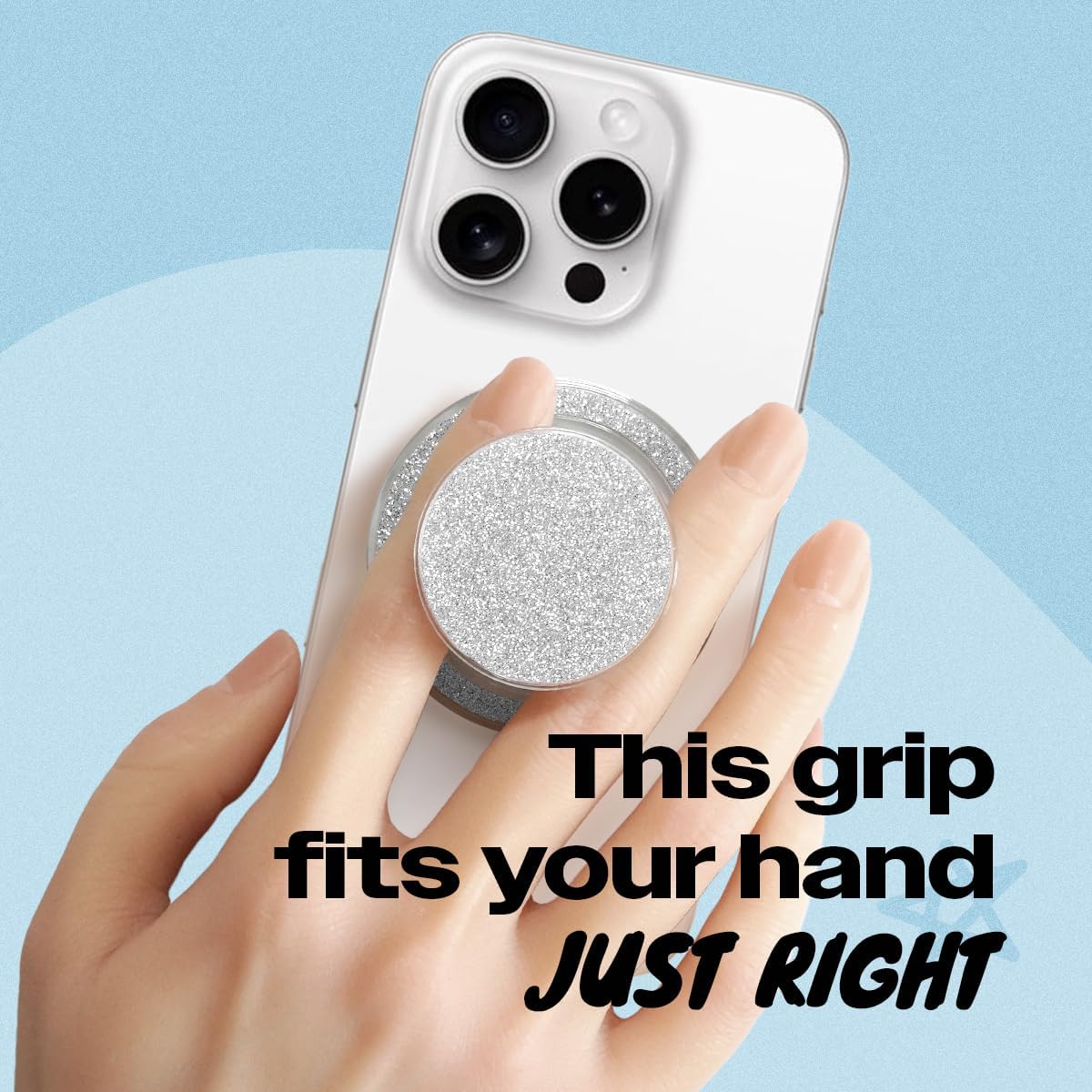 キラキラ光る携帯電話グリップ&amp;スタンド - エレガントなMagsafe対応携帯電話ホルダー 安全なグリップとハンズフリー視聴