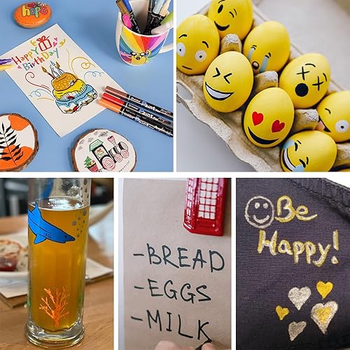 Miniatura 4 de Overseas Rotuladores de pintura - Marcadores permanentes blancos de pintura acrílica, paquete de 2 unidades, a base de agua, marcadores extrafinos