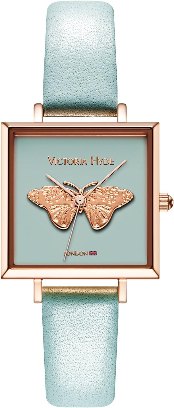 Butterfly Women Watches Square Small Dial Watches for Women Waterproof Women's Wrist Watches with Genuine Leather Strap