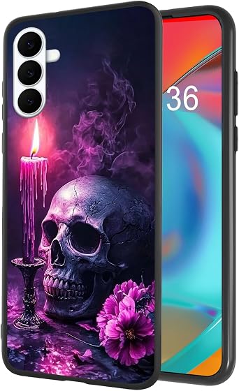 for Samsung Galaxy S26 Case, Soft TPU Shockproof Full Body Protection Phone Cover 6.3" for Samsung Galaxy S26, Lightweight Phone Case Compatible Wireless Charging, Skull Flowers and Candle