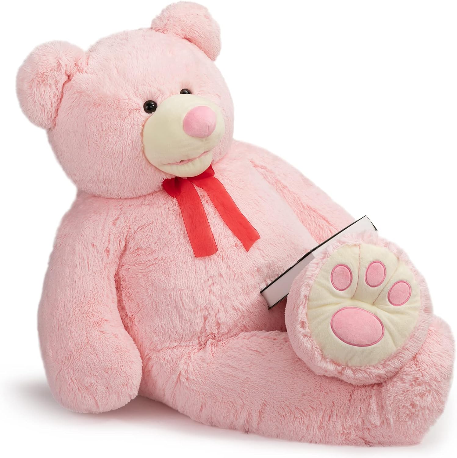 HollyHOME 5ft Giant Teddy Bear Stuffed Animal Huge Teddy Bear Plush with Big Footprints Valentines Gift 5 Feet Pink - Image 6