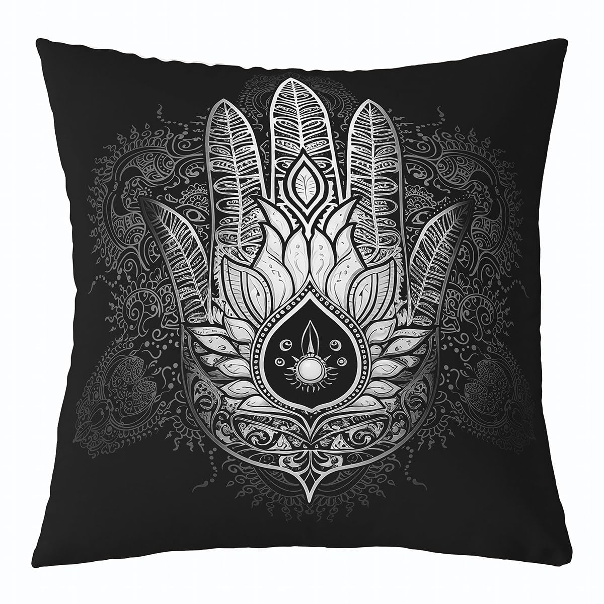 Federa Per Cuscino Quadrata 45x45 Cm – Stampa Mandala Retrò, Con Cerniera Nascosta, In Lino, Per Divano, Camera Da Letto E Ufficio