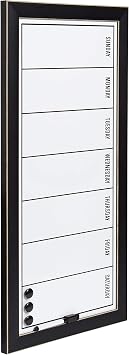 DesignOvation Wyeth Framed Magnetic Dry Erase Weekly Calendar, Black