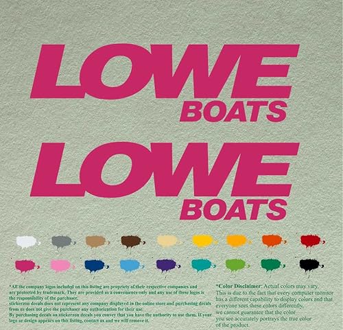 Miniatura 6 de Lowe Boats - Juego de 2 calcomanías de vinilo compatibles con botes fuera de borda (18 pulgadas, gris 071)