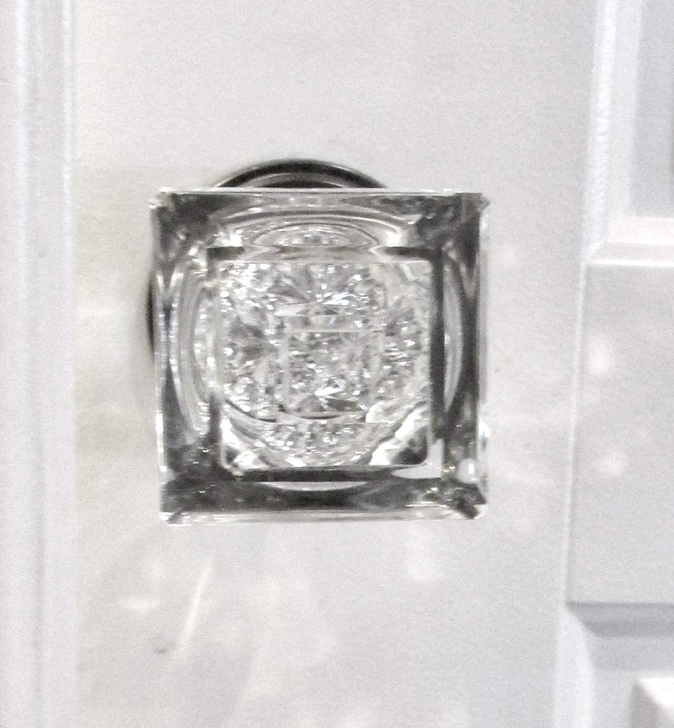 Rousso's Reproduction Exceptional Princess-Diamond Cut Crystal French Door Knob Mounts to Any Solid Surface with 3 Screws.