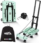 GtIiFmTe Folding Hand Truck Lightweight Hand Truck Dolly Foldable,Luggage cart with 4 Rotate Wheels, Utility Cart with Adjustable Handle,Collapsible Dolly for Moving-Black