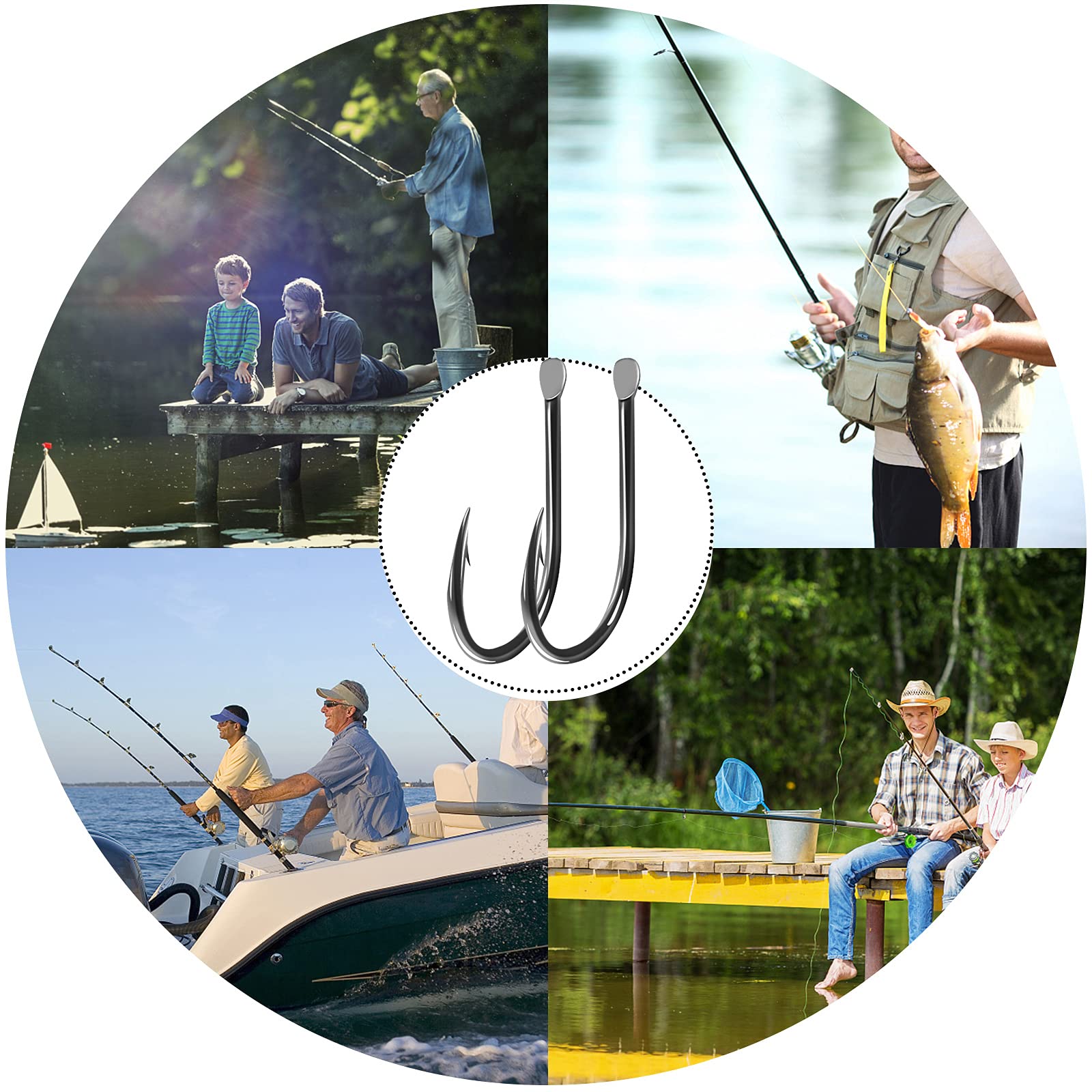 Juguta Set Da 300 Ami Da Pesca In Acciaio Al Carbonio - 10 Misure