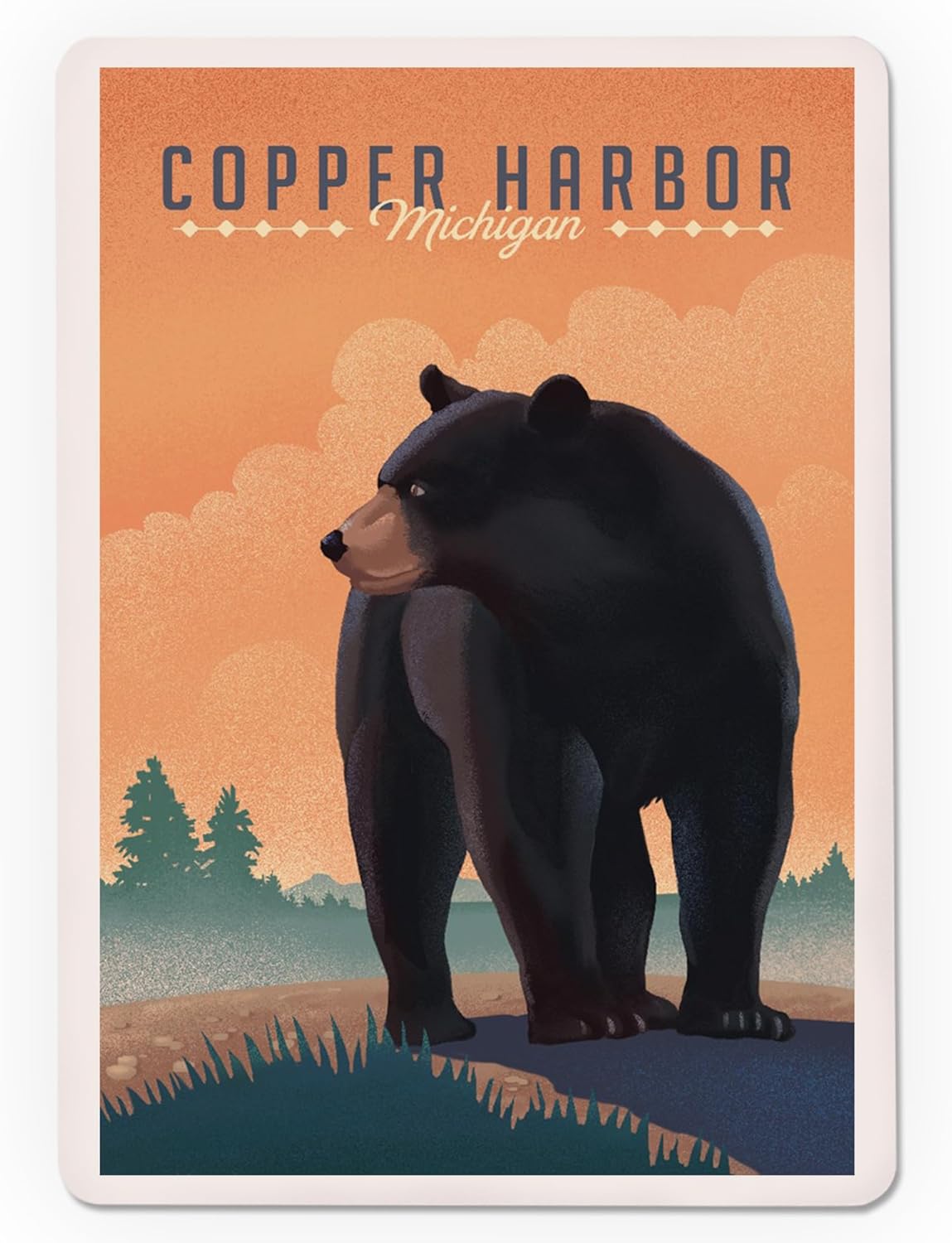 Lantern Press Copper Harbor, Michigan, Black Bear, Lithograph, 52 Playing Cards for Adults, Poker Size Card Deck