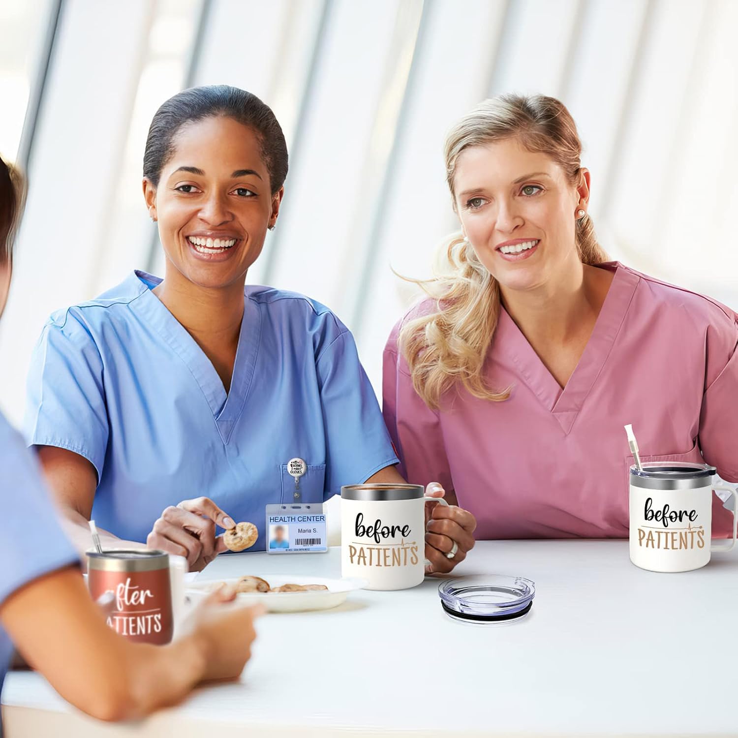 Lifecapido Nurse Gifts for Women, Before Patients & After Patients 12oz Mug & Wine Tumbler Set, Dental Assistant Appreciation Gifts for Nurses Doctors Physicians Dentists(Rose Gold & White) - Image 7