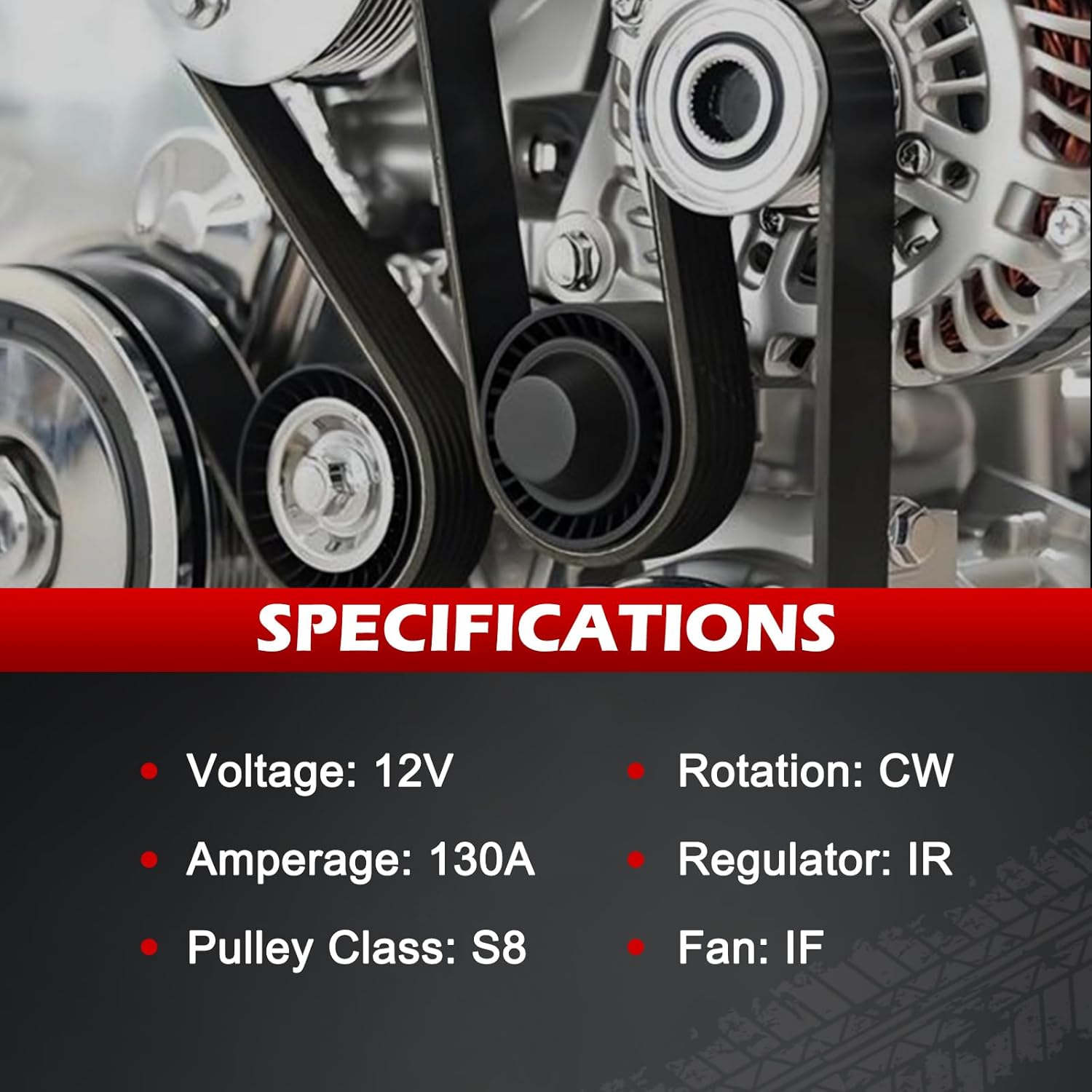 New 7791 Alternator for F Series Truck for F150 Expedition 1997-2002, F250 1997-1999 V8 5.4 4.6L, E-Series E-150 E-250 E-350 Econoline 1997-2001 V8 4.6 5.4L, 130A 12V 8-Groove-Pulley