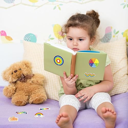 Miniatura 5 de Tenceur 60 calcomanías sensoriales para la ansiedad con citas inspiradoras, alivio de la atención plena, calcomanías calmantes anti estrés,