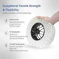 Vista 5 de Geeetech - Filamento de TPU 95A de 0.07 pulgadas, consumibles flexibles y suaves para impresora 3D, precisión dimensional +/- 0.001 pulgadas, Blanco