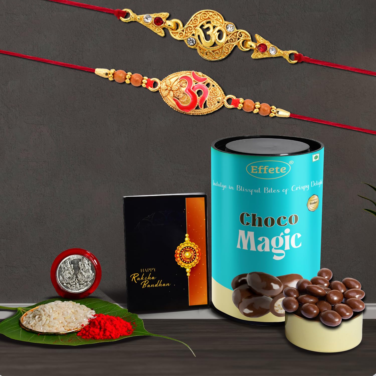 DeoDap Rakhi For Brother Set Of 2 with Silver Color Pooja Coin, Rakhi With Greeting Card, Rakhi For Brother And Bhabhi, Rakhi With Chocolate, Rakhi With Gift For Brother, Rakhi For Kids, Rakhi Set, Rakhi Combo, Rakhi With Sweets (K2_403+404_CM) (B0CC9CVD28) Amazon Price History, Amazon Price Tracker