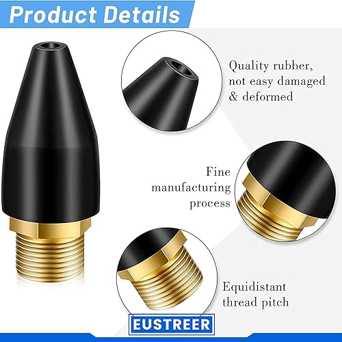 Miniatura 4 de LIANXUE 20 piezas de goma negra de la herramienta de aire de la punta de la boquilla de aire de reemplazo de pistolas de soplado de goma de la punta