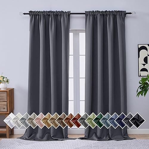 Miniatura 11 de OVZME Cortinas opacas turquesa para tratamiento de ventanas pequeñas, cortinas cortas con bloqueo de luz para ventana de cocina sobre el fregadero,