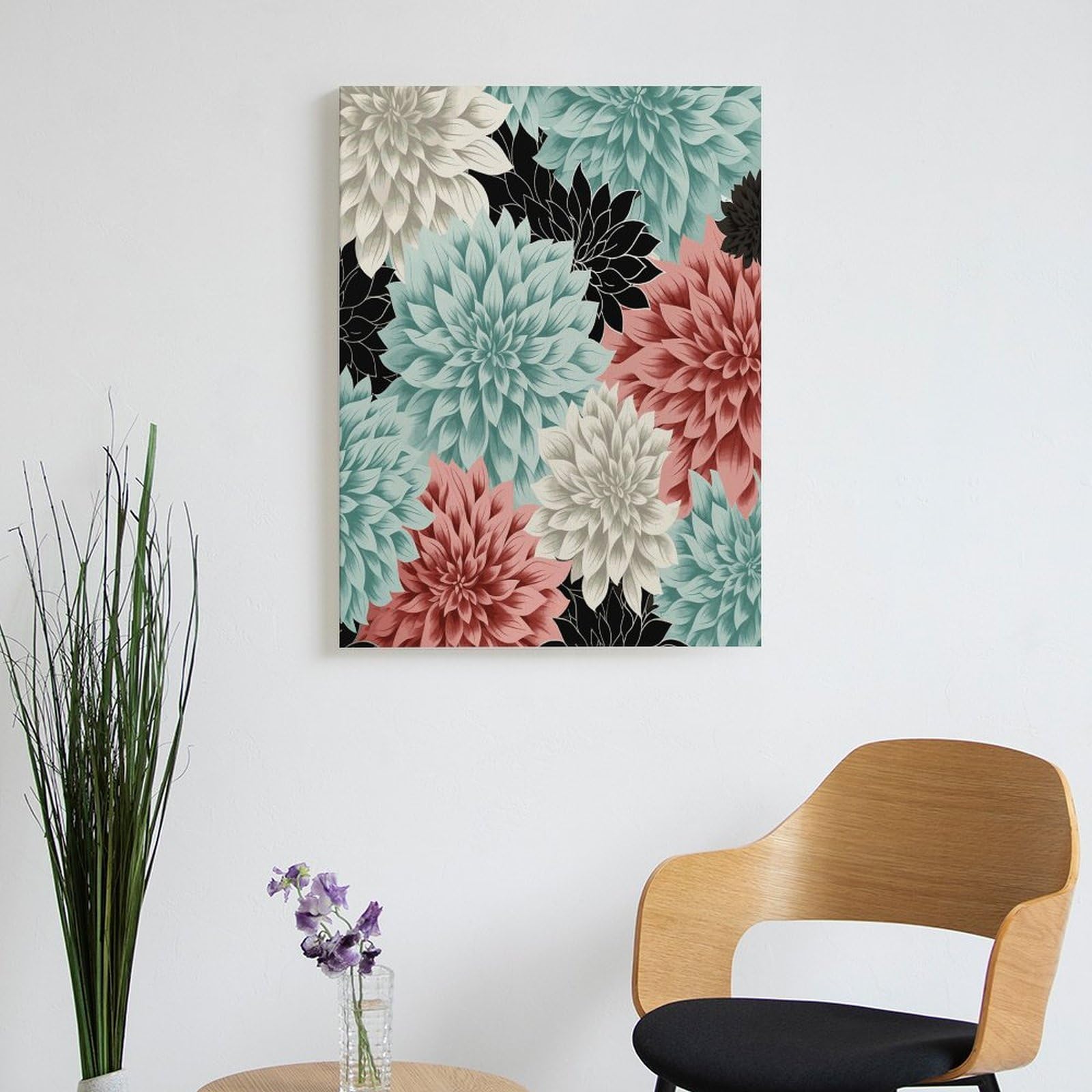LPAGBCNU Malen-nach-Zahlen-Set mit Dahlien-Blumen-Motiv, für Erwachsene, Anfänger, Erwachsene, Malen nach Zahlen, Kits auf Leinwand, DIY-Acryl-Ölfarben, Gemälde mit Pinseln für Geschenk