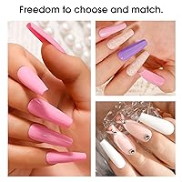 Vista 4 de ROSALIND 48 PCS Gel Nail Polish Set, White Nude Pink Colors Gel Nail Set with Base Coat No Wipe & Matte Top Coat Used Nail Lamp curing Gel Polish
