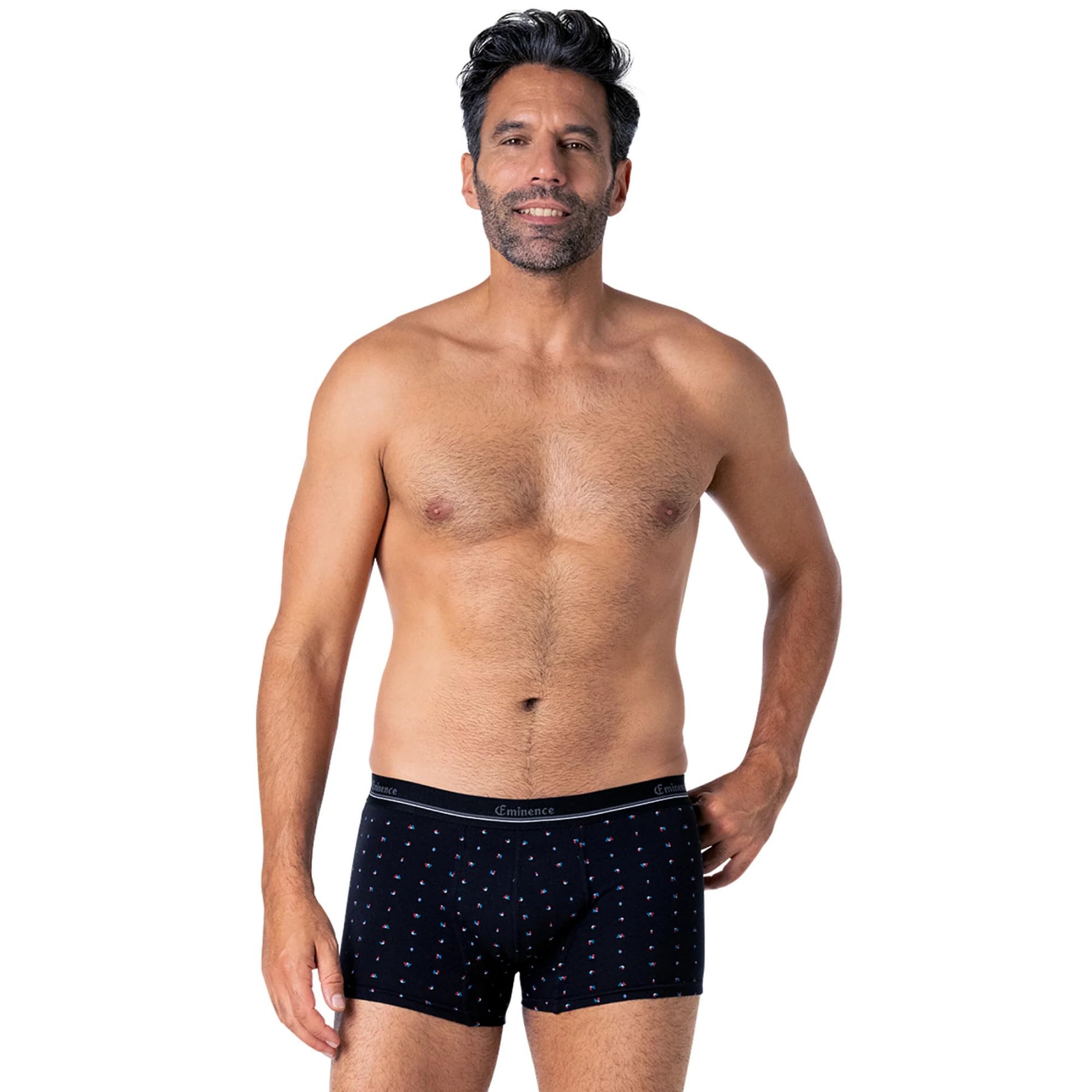 Boxer Sanitario Assorbente da Uomo, Cotone Elasticizzato, Dispositivo Medico, Anti Odore, Invisibile 4 Strati Piccole Perdite Urinarie, Incontinenza (Fantasia, L)