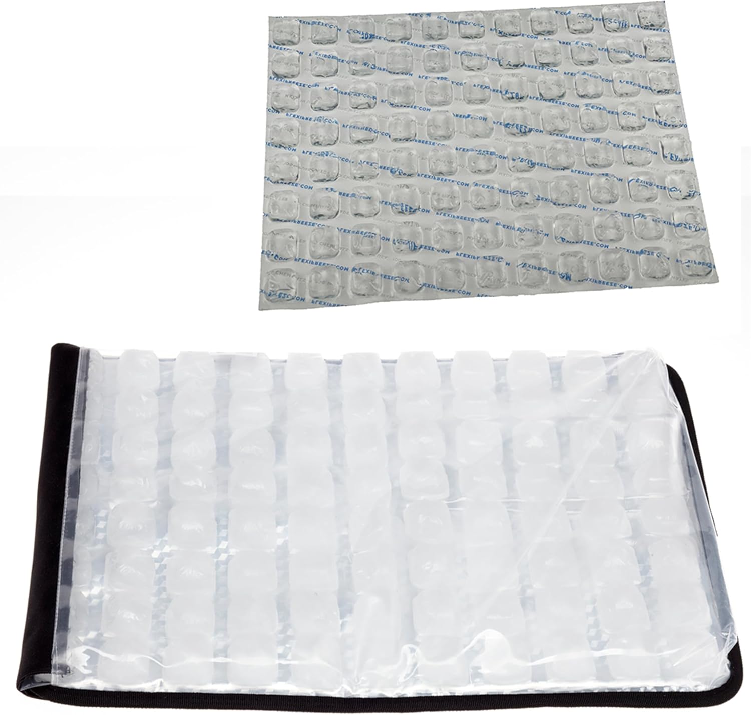 FlexiFreeze Party Mat Chiller - Food Cooling Buffet Cooler for Cold Serving Black (19" x 15") and FlexiFreeze Party Mat Chiller Refill Ice Sheet - Extra Replacement Ice For Extended Cooling