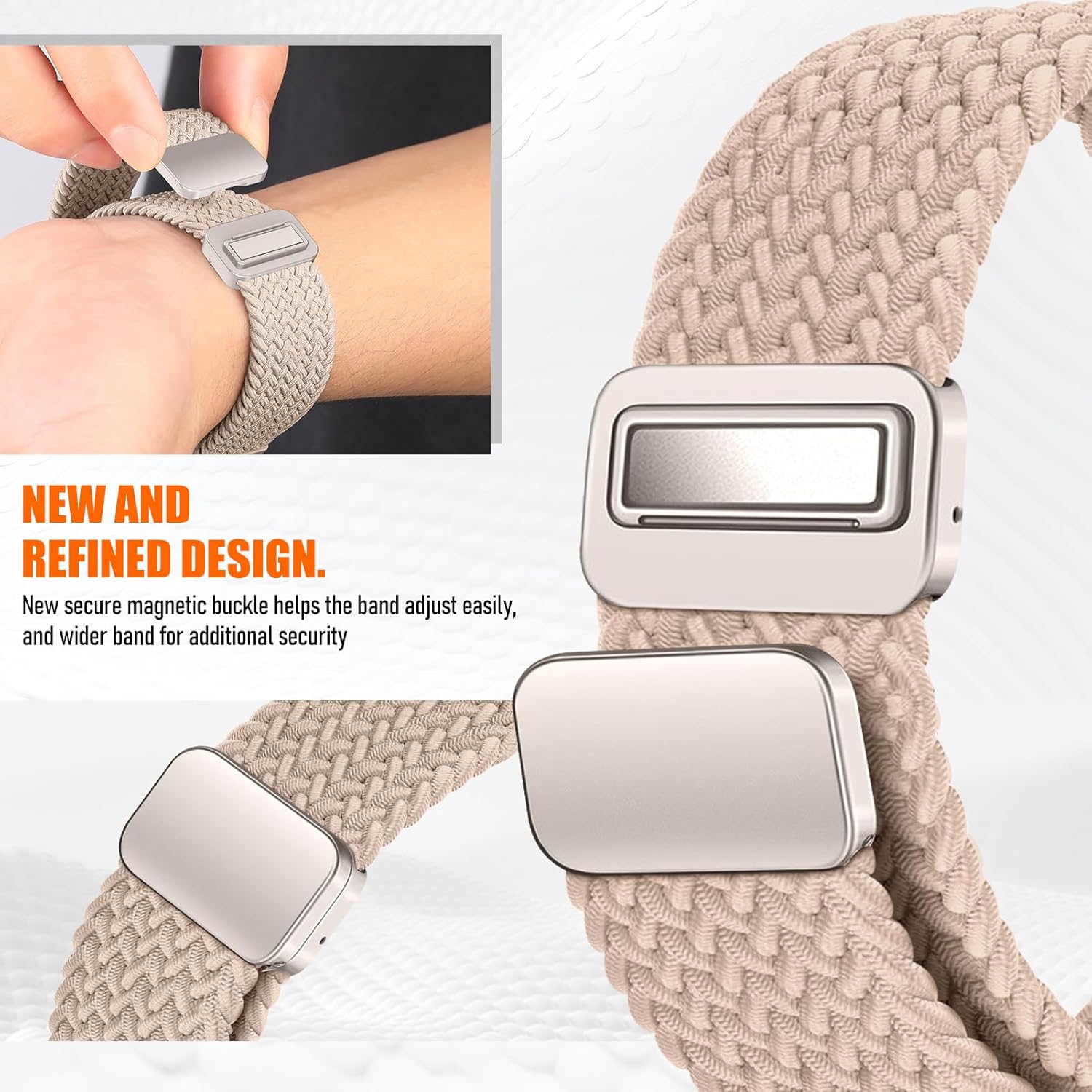 18mm Braided Bands for Garmin Venu 3S 2S/Venu 4 41mm/Vivoactive 4S/Vivomove 3S/Forerunner 265S/255S Band Women,18mm Quick Release Magnetic/Parachute Buckle Woven Fabric Nylon Sport Watch Strap