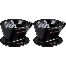 BONMAC Bonmac Coffee Dripper with Measuring Spoon for 1-2 Cups CD-1B Black #813002 x2