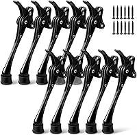 Vista 19 de Tope de puerta de 6 pulgadas con punta de goma antideslizante, soporte inferior resistente de un solo toque, tope de puerta de metal ajustable