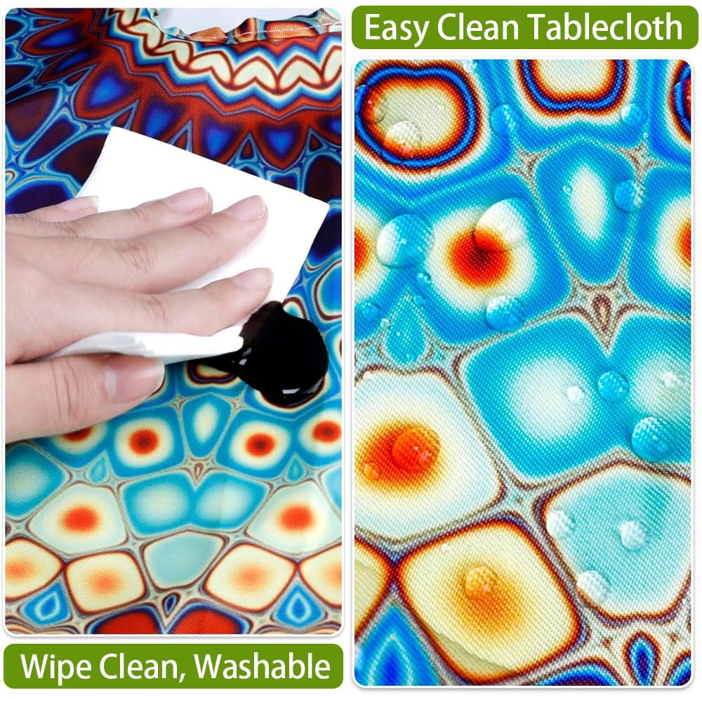 Chickwin Tovaglia Antimacchia Rettangolare Impermeabile da Esterno con Foro per Ombrellone 259x152cm Blu