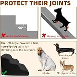 62cm wysoki 5 stopni Schodek dla psa do wysokim łóżkiem, 40Wx87Lx62H | Rampa dla psa z pianki o wysokiej gęstości ze zmy