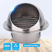 Vista 8 de Rejilla de ventilación de aire de acero inoxidable 304, cubierta de ventilación redonda, tapa de ventilación de conductos, rejillas y malla