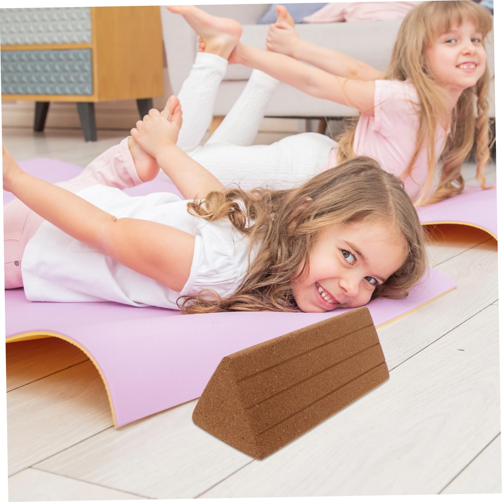 Abaodam Bloque de Yoga Triangular de Corcho de Alta Densidad para Ejercicios de Abdomen y Cintura Soporte para Principiantes y Accesorio de Entrenamiento Fitness