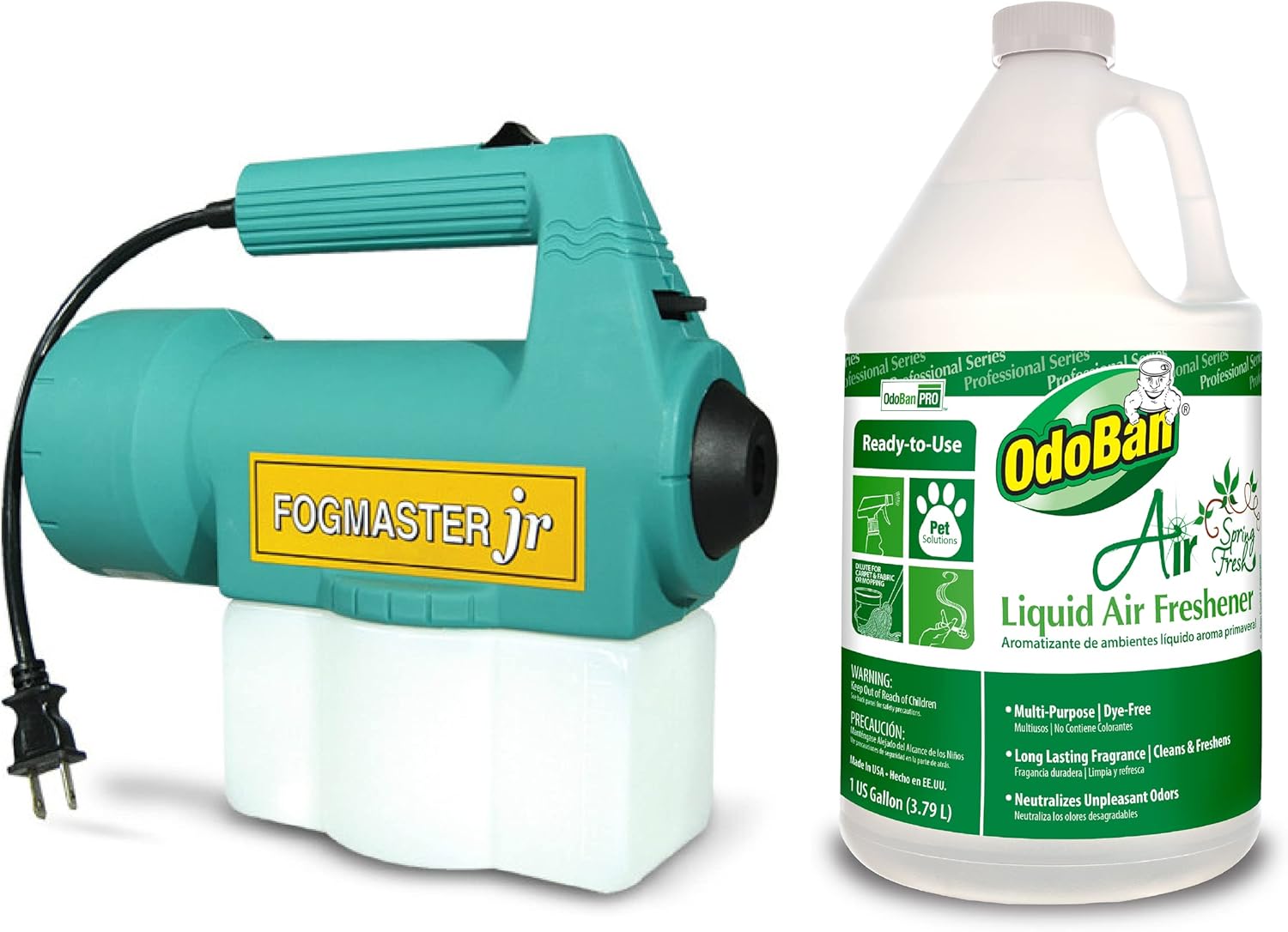 OdoBan Fogmaster Jr. Electric Handheld Fogger and Liquid Air Freshener, 1 Gallon, Spring Fresh Scent