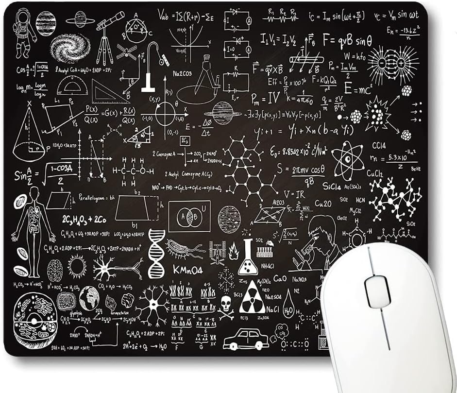 WknoonEducation Science Formulas On Chalkboard Math Schematic Physics Equation Mouse Pad