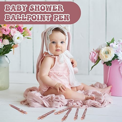Miniatura 5 de Jspupifip 50 bolígrafos de baby shower con punta de lápiz capacitivo, bolígrafos retráctiles de metal para baby shower, bolígrafos de tinta negra