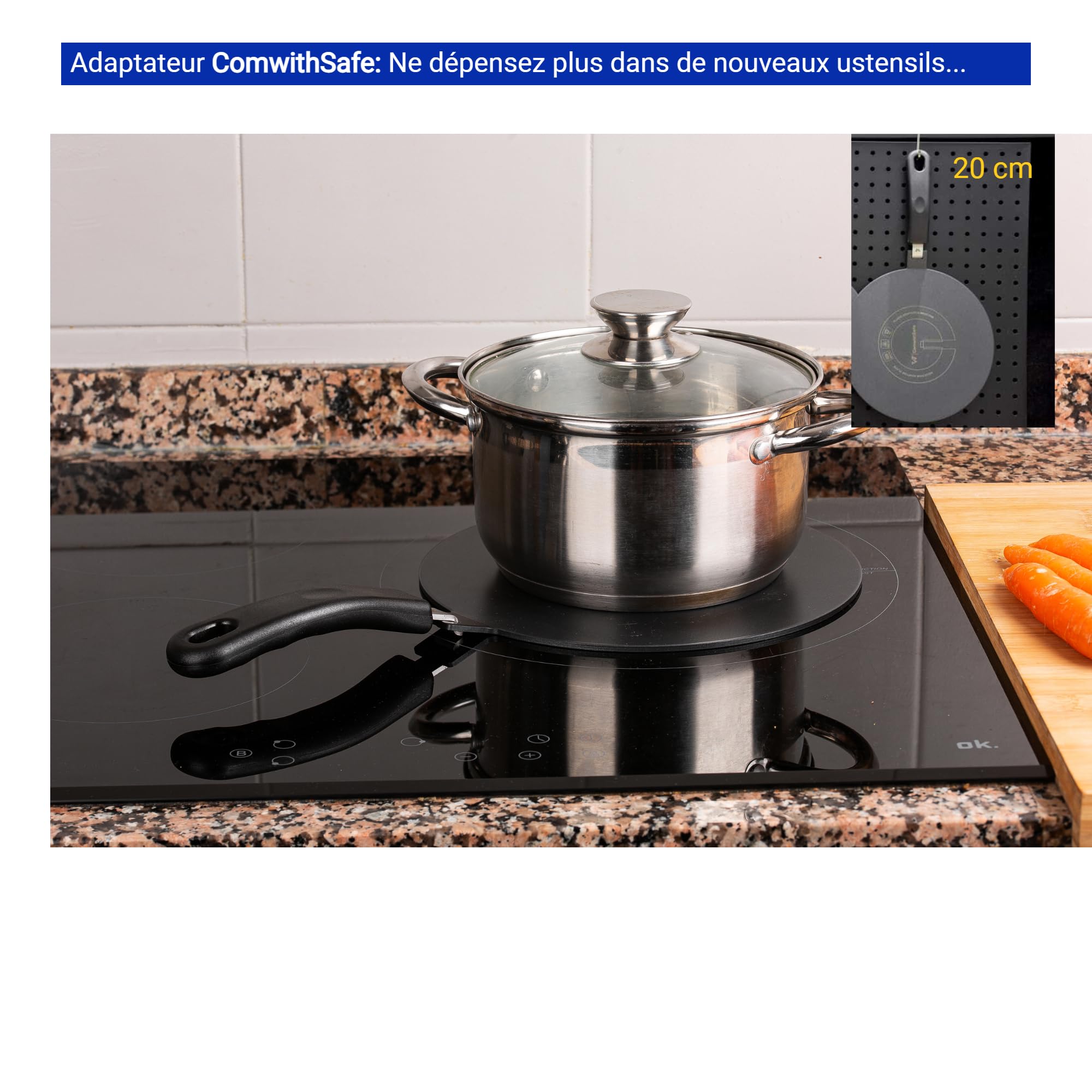 Induktionsadapter 20cm - Für Nicht Induktionsfähiges Kochgeschirr