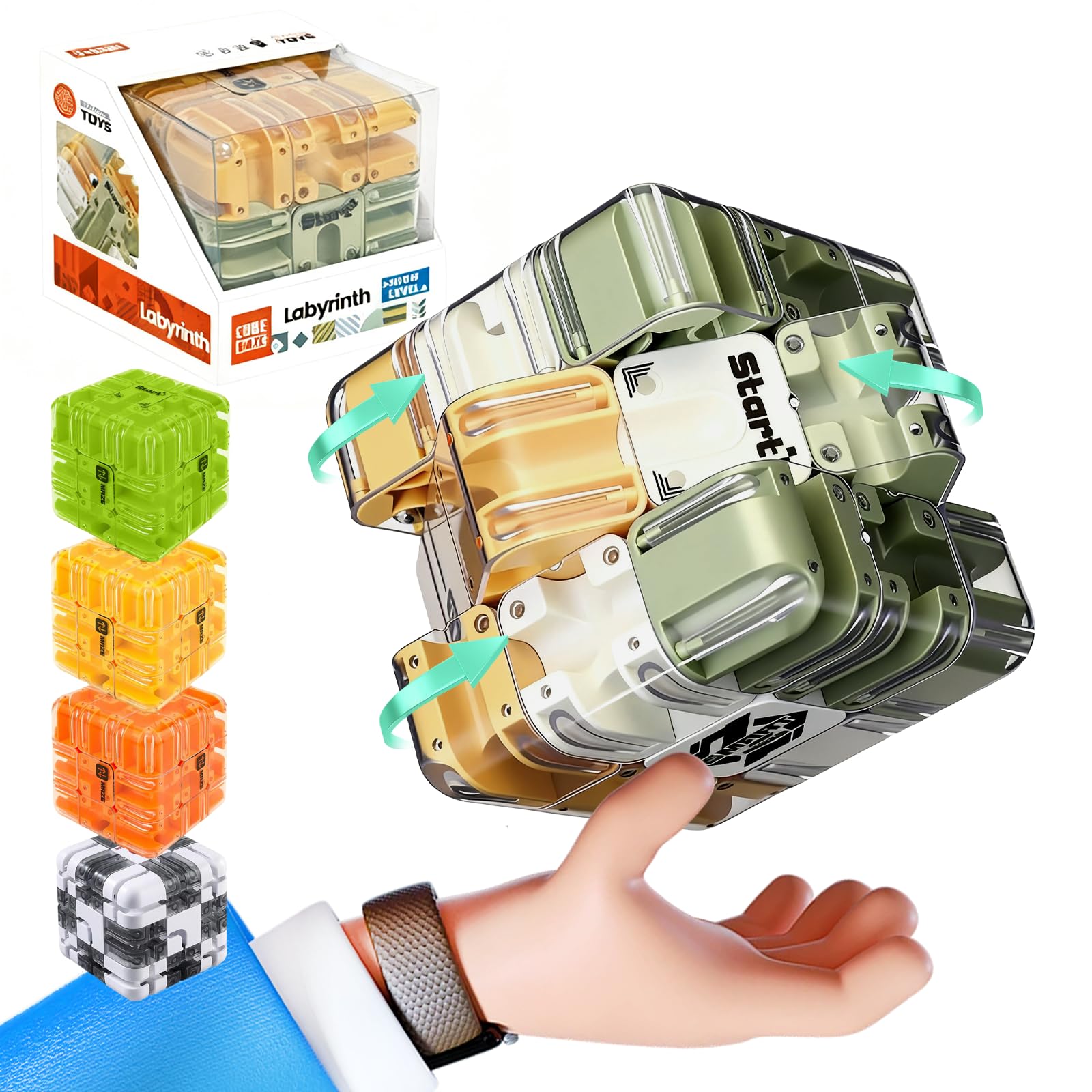 Large Labyrinth 3D Puzzles Maze Cube - 2026 New Engaging Brain Teaser Toy, High - Difficulty Puzzle, 3D Maze Magic Cube & Ball, Brain Training Puzzle (Classic)