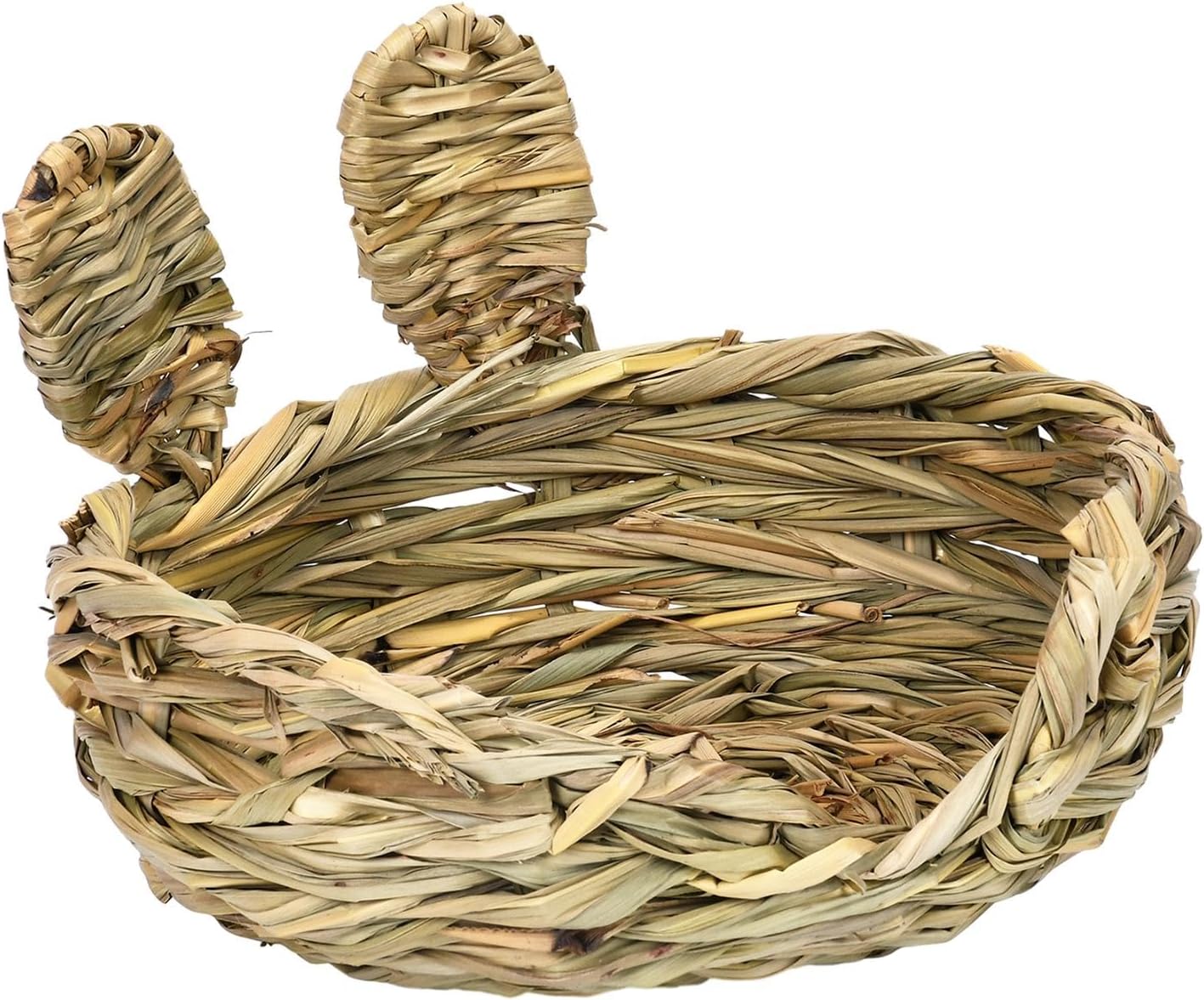 Cuticate Bunny Glass Bed Pet Hay Bed Rest Basket Breathable Handmade Rabbit Bedding Nest House Rabbit Chinchilla, Half Open Style
