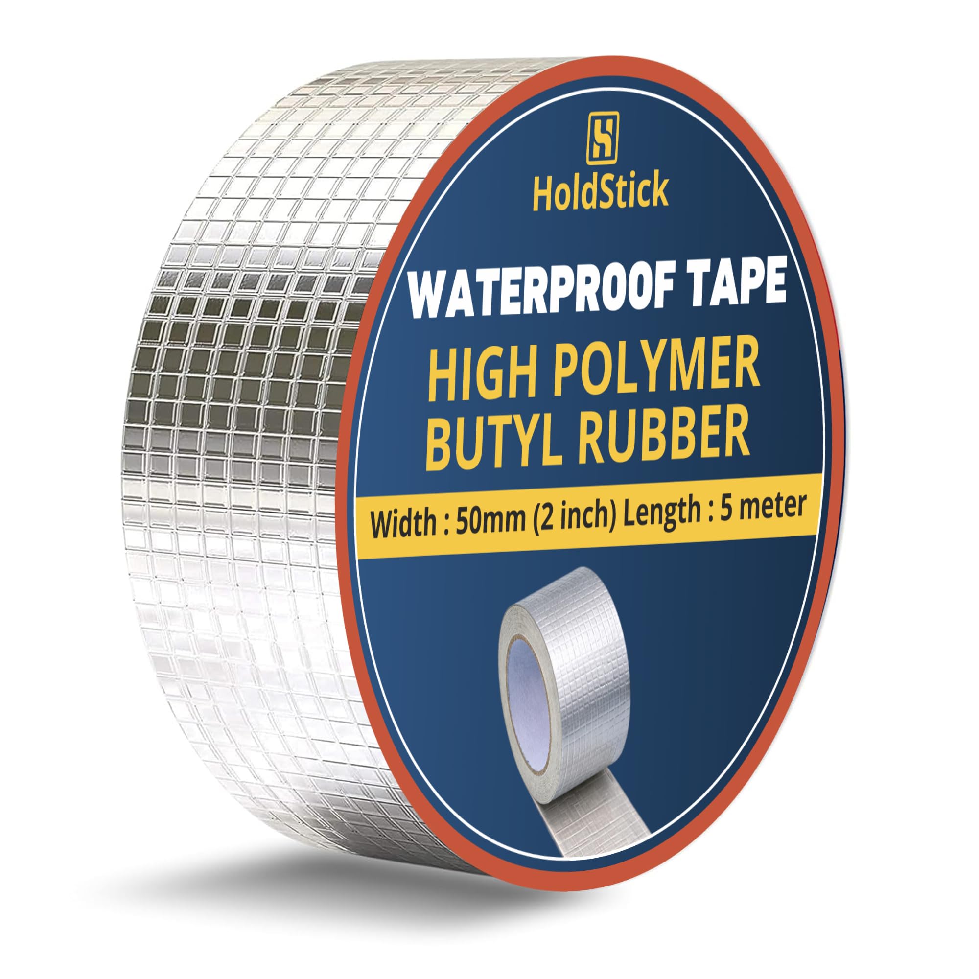 Waterproof Butyl Tape – 50mm x 5M, Heavy Duty Aluminium Foil Repair Tape for Roof Leaks, Pipe Cracks, Window Gaps, Water Tanks, Boat Sealing, HVAC Insulation, Strong Adhesive – Pack of 1