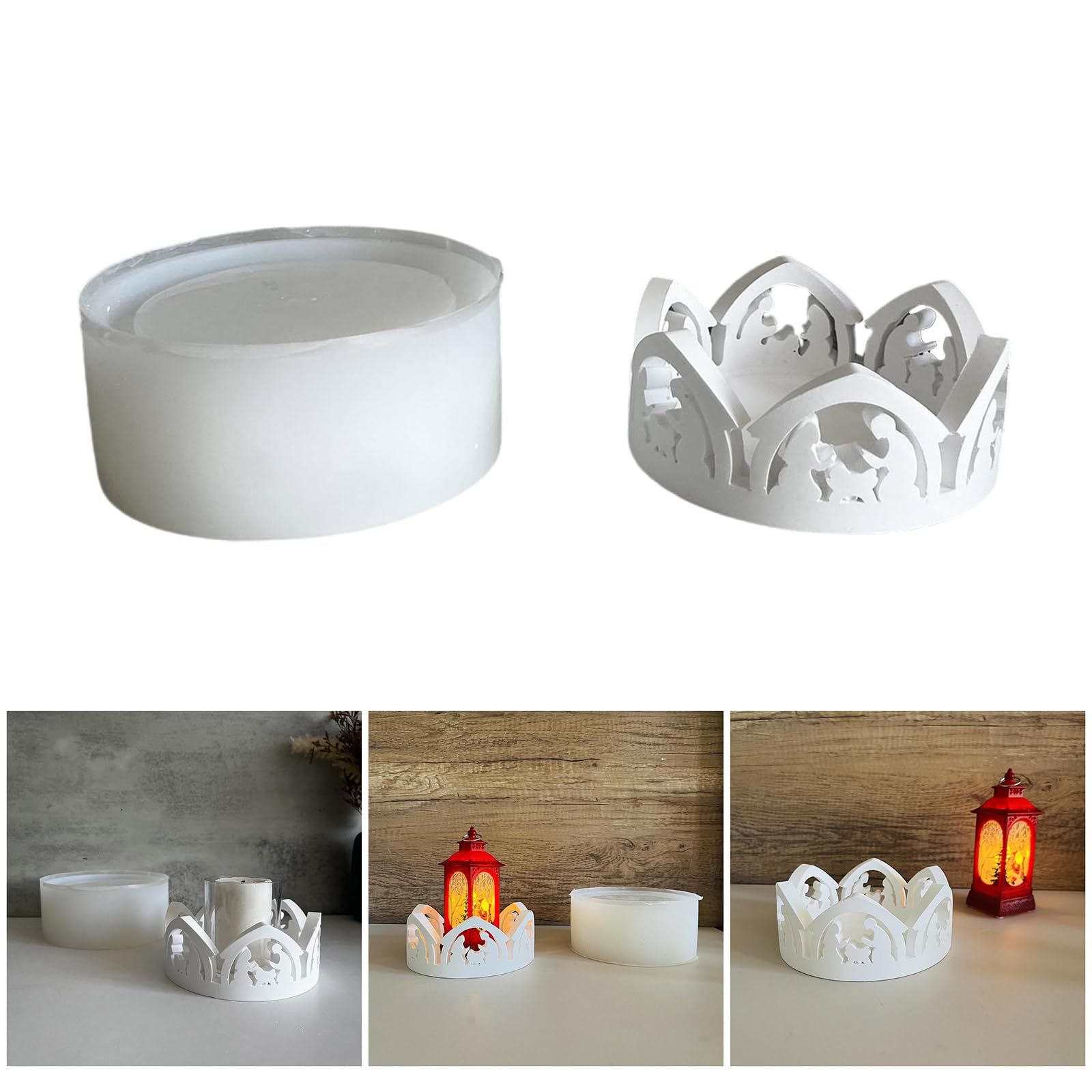 Moule religieux 3D en silicone résistant aux hautes températures pour bougies en plâtre résistant aux hautes températures