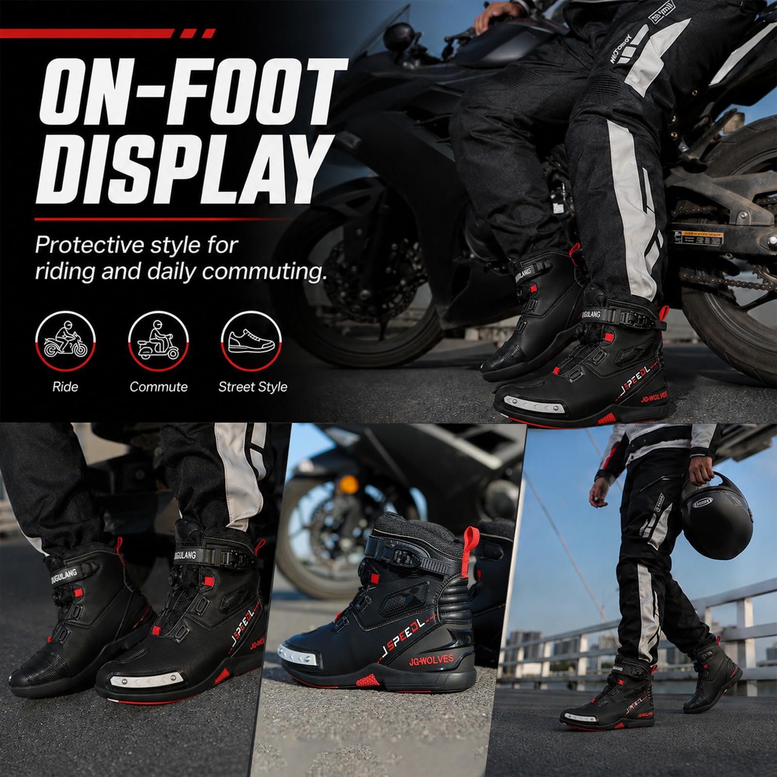 Botas Moto Hombre Hombre Invierno, Zapatos Moto Antideslizantes