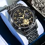 OLEVS Montres pour hommes Luxe Grand visage Facile à lire Montres hommes Chronographe Imperméable en acier inoxydable Montres de poignet hommes Business Classic analogique Quartz Montre pour hommes(Cadran noir/blanc/bleu/or)
