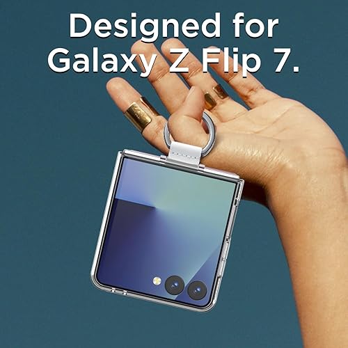 Miniatura 2 de AICase Funda transparente para Samsung Galaxy Z Flip 7 con anillo, anti-amarillo ultrafina delgada y transparente para Samsung Flip 7 5G