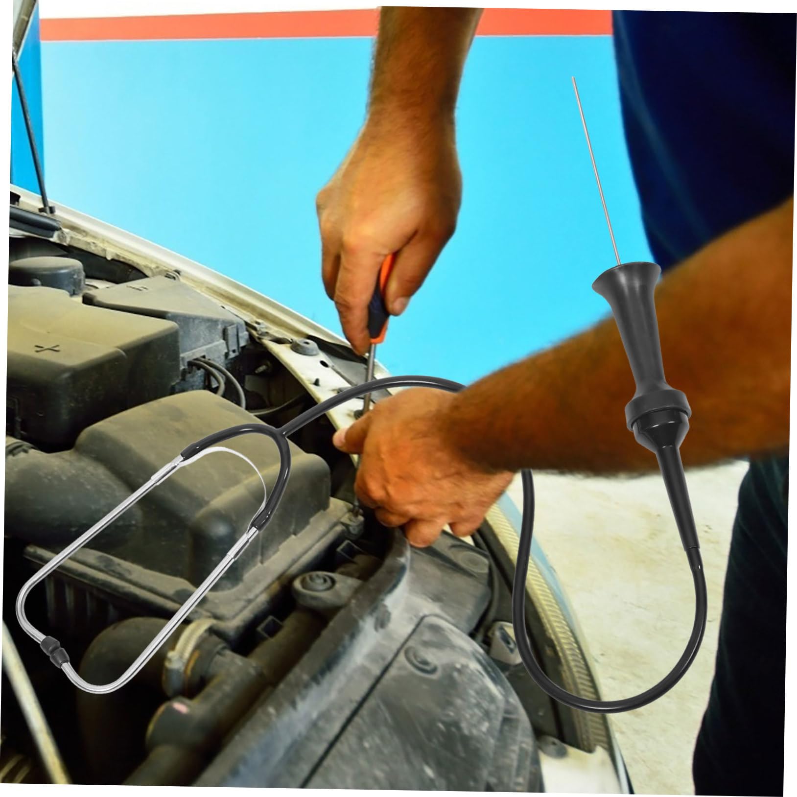 ULTECHNOVO 2piezas Estetoscopio Mecánico para Motores De Automóvil Herramienta De Detección De Ruido De Alta Precisión para Mecánicos y Aficionados Al