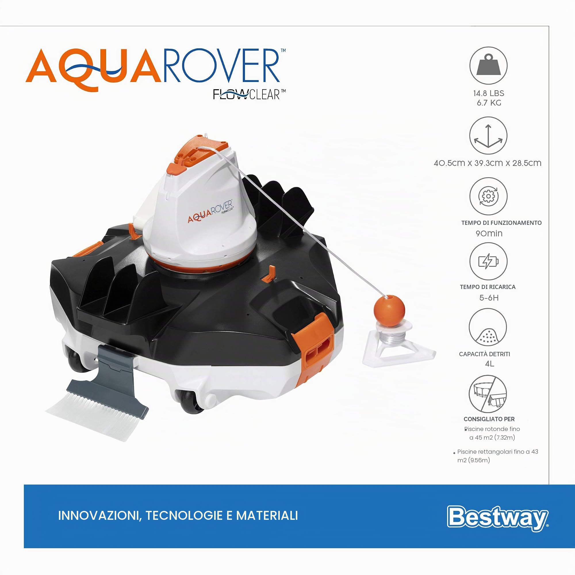 Bestway 58622 Robot per pulizia piscina Aquarover