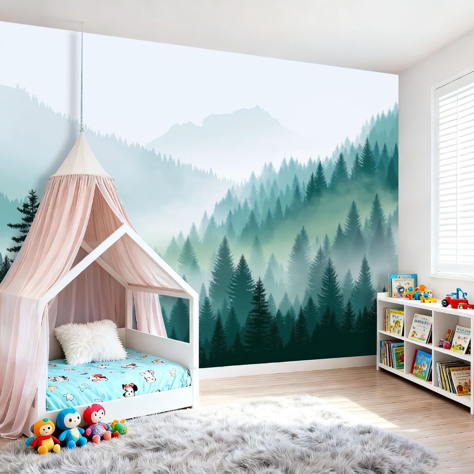Mgła Góra Las Roślina Tapeta na flizelinie 350 x 256 cm