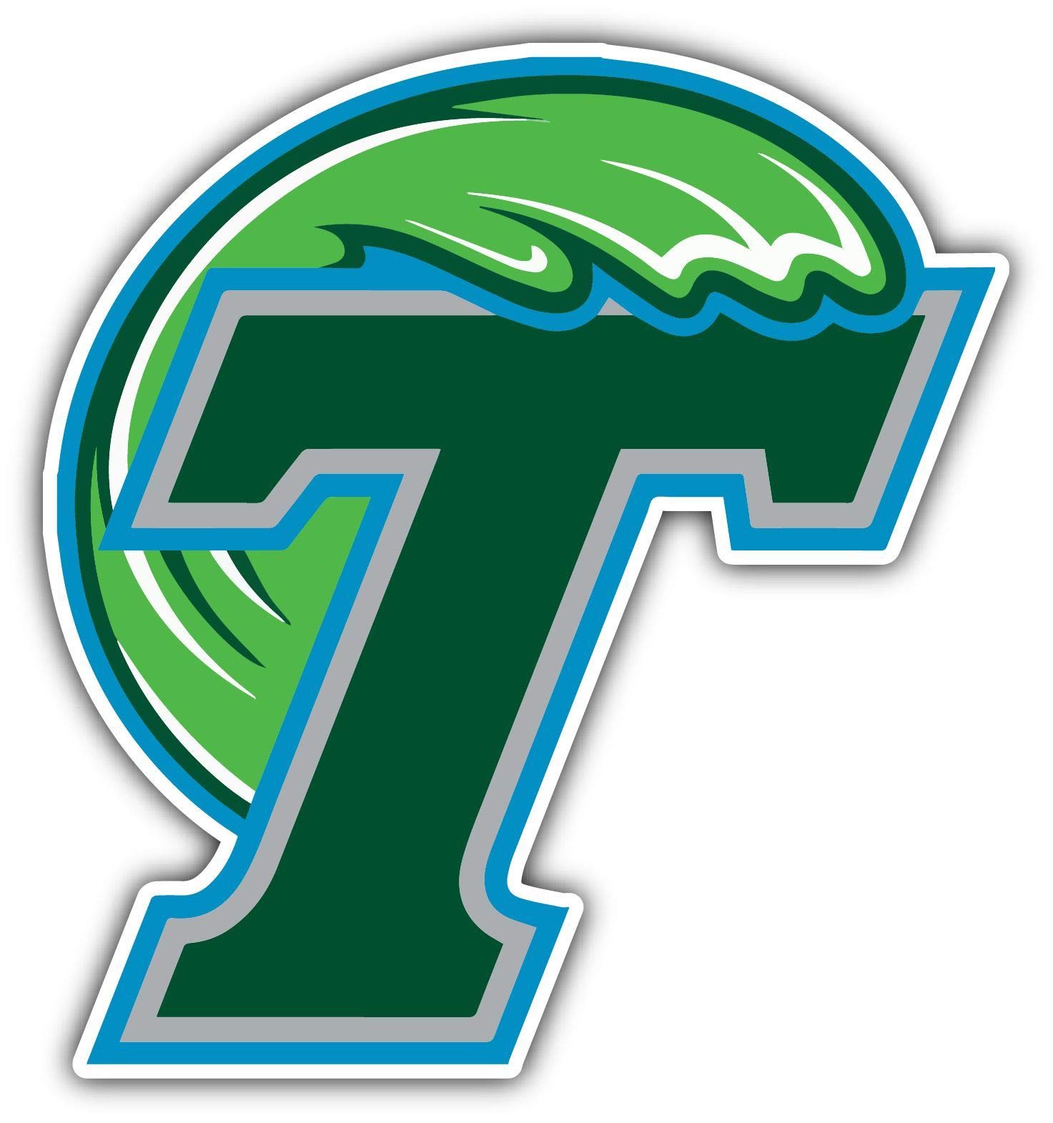 Decal Vinyl Sticker Tulane Green Wave University College Durable for Bumpers, Helmets, Laptops, Water Bottles, Lockers (3" Longest Side)