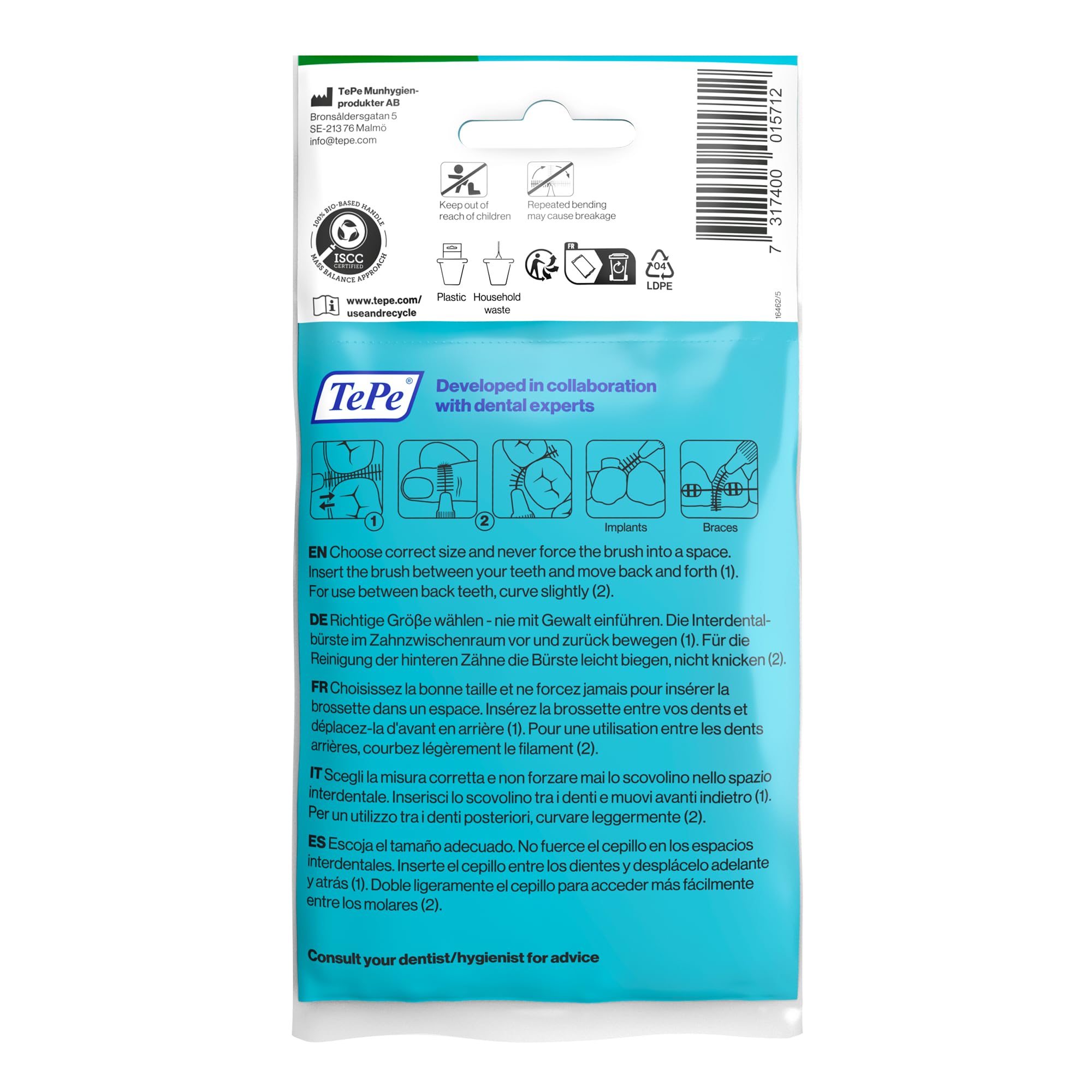 TePe Interdentalbürste, Original, Grün, 0,8 mm/ISO-Größe 5, 8 Stk. – Ansicht 2