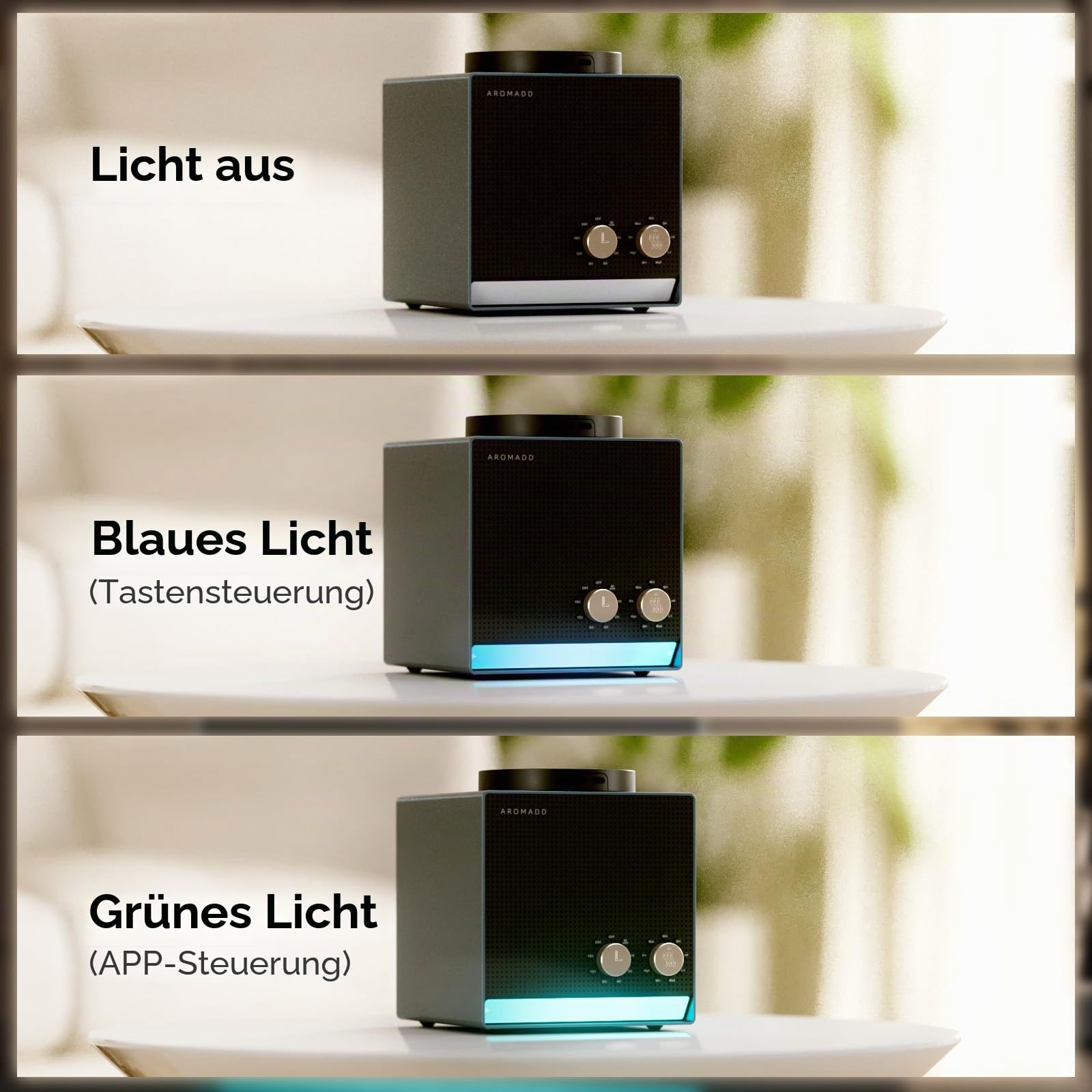 AROMADD Wasserloser Duftdiffusor für Zuhause, Kaltluft-Technologie | Einstellbare 8 Timer, 9 Duftstufen, Hotel Collection Diffusor für Zuhause & Büro, Schwarzes Titan